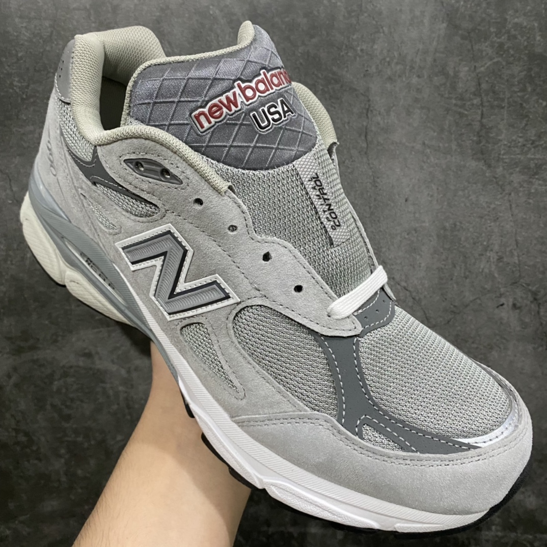 OG pure original NB990v3 retro running shoes Yuanzu gray color matching American production M990GY3