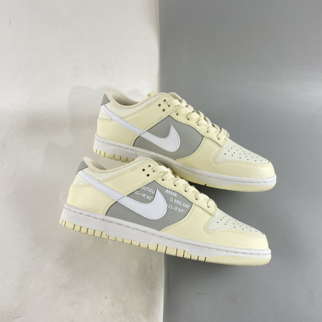 P300 Nike Dunk Low 米白英文 SB扣碎篮板时尚休闲板鞋 DD8052-112