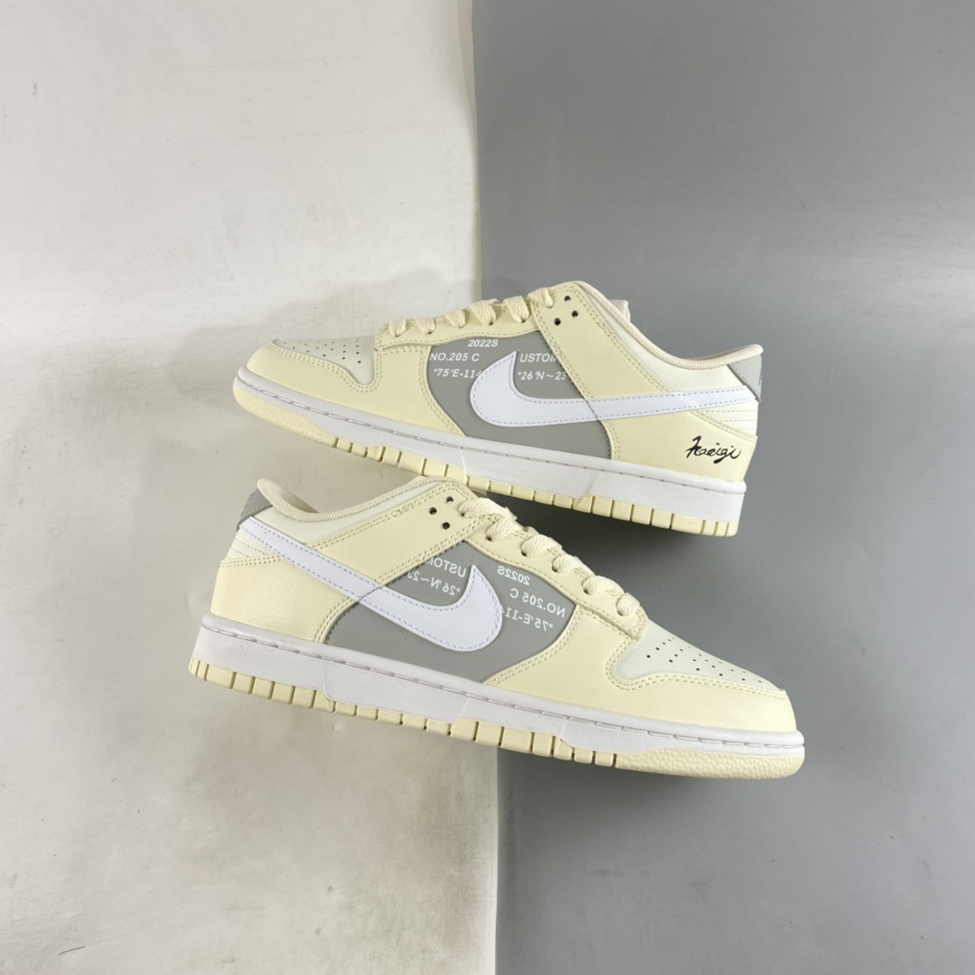 P300 Nike Dunk Low 米白英文 SB扣碎篮板时尚休闲板鞋 DD8052-112