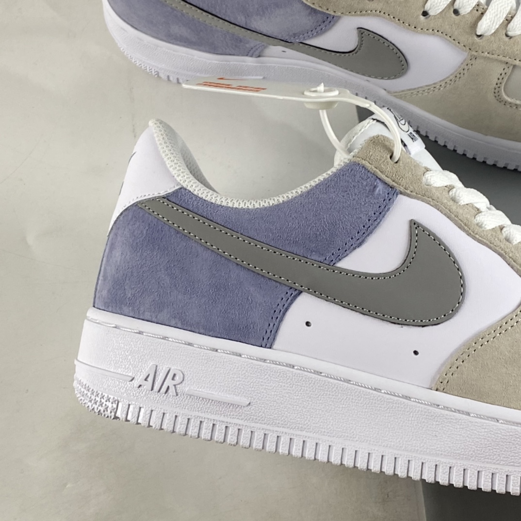P240 Nike Air Force 1'07 Low 白灰紫配色 3M反光低帮休闲板鞋 LM2033-208