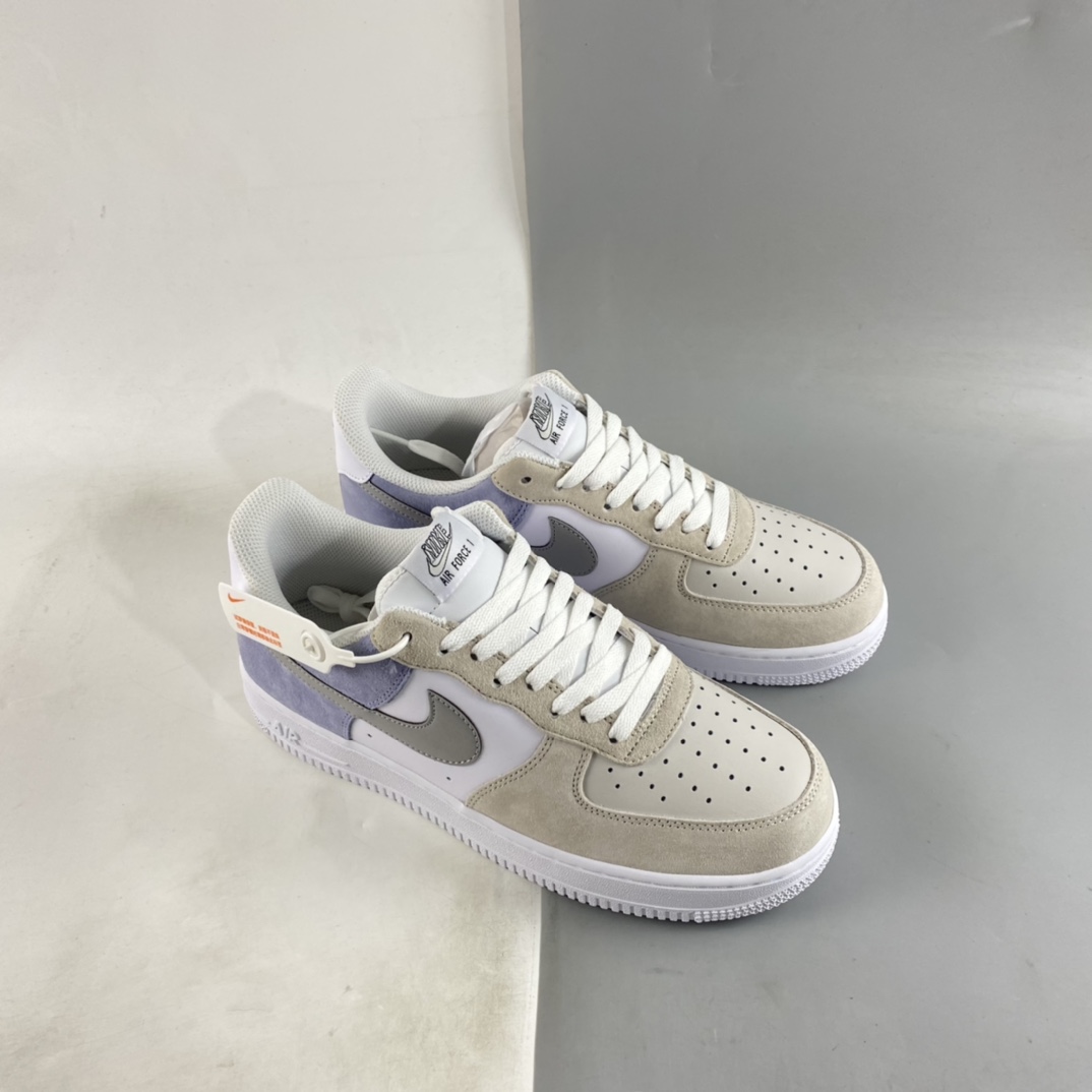 P240 Nike Air Force 1'07 Low 白灰紫配色 3M反光低帮休闲板鞋 LM2033-208