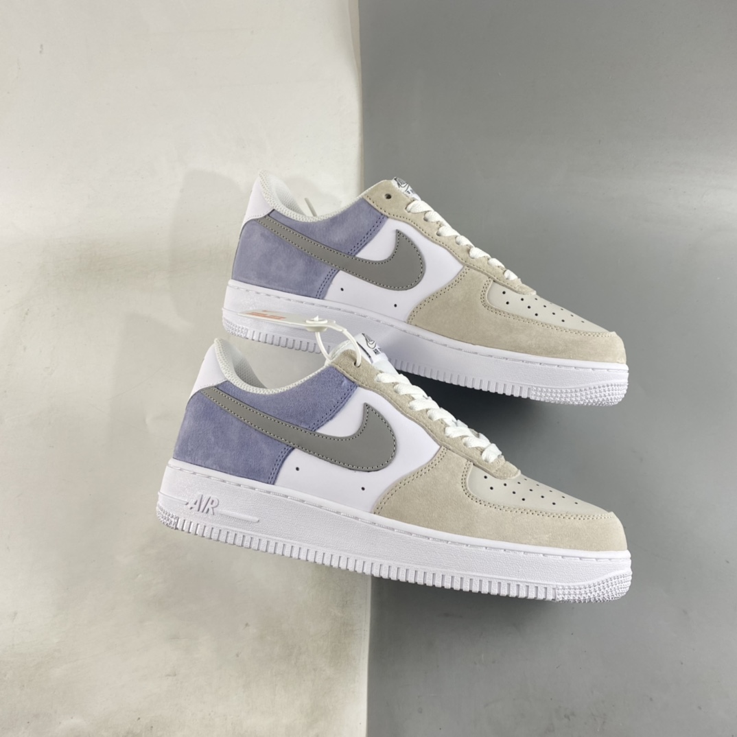 P240 Nike Air Force 1'07 Low 白灰紫配色 3M反光低帮休闲板鞋 LM2033-208