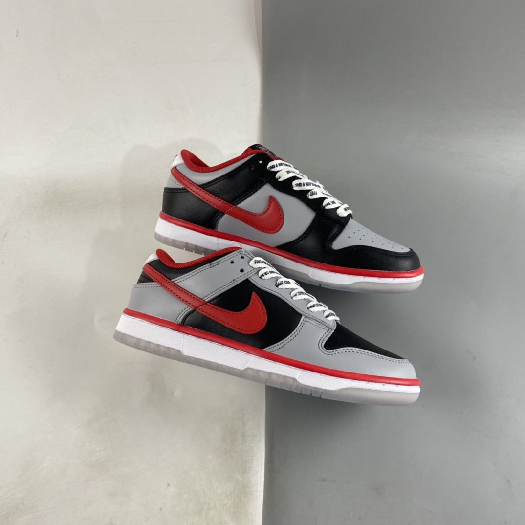 Cau x Nike Dunk Low black gray red joint SB buckle broken rebound fashion casual sneakers DR6189-001