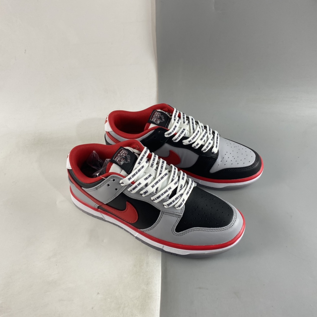 P380 Cau x Nike Dunk Low 黑灰红 联名款SB扣碎篮板时尚休闲板鞋 DR6189-001