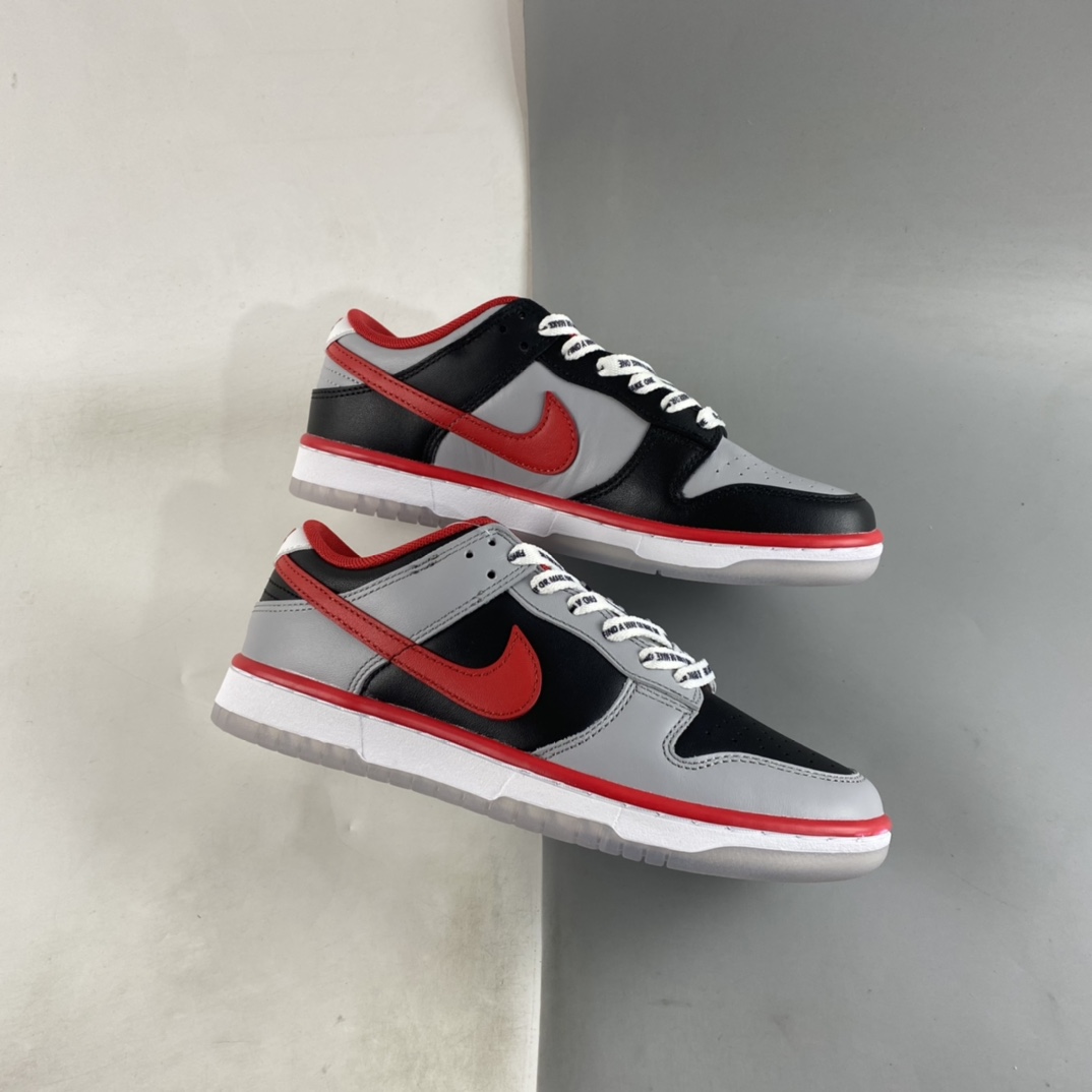 P380 Cau x Nike Dunk Low 黑灰红 联名款SB扣碎篮板时尚休闲板鞋 DR6189-001