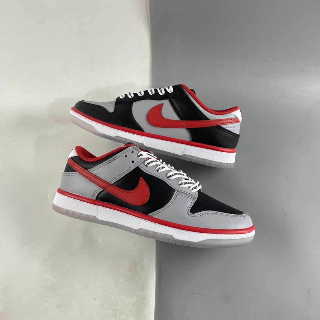 P380 Cau x Nike Dunk Low 黑灰红 联名款SB扣碎篮板时尚休闲板鞋 DR6189-001