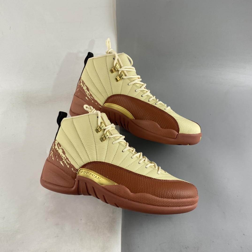 P500 Eastside Golf x Air Jordan 12 乔丹12代 高帮篮球鞋/米白棕 高尔夫 DV1758-108