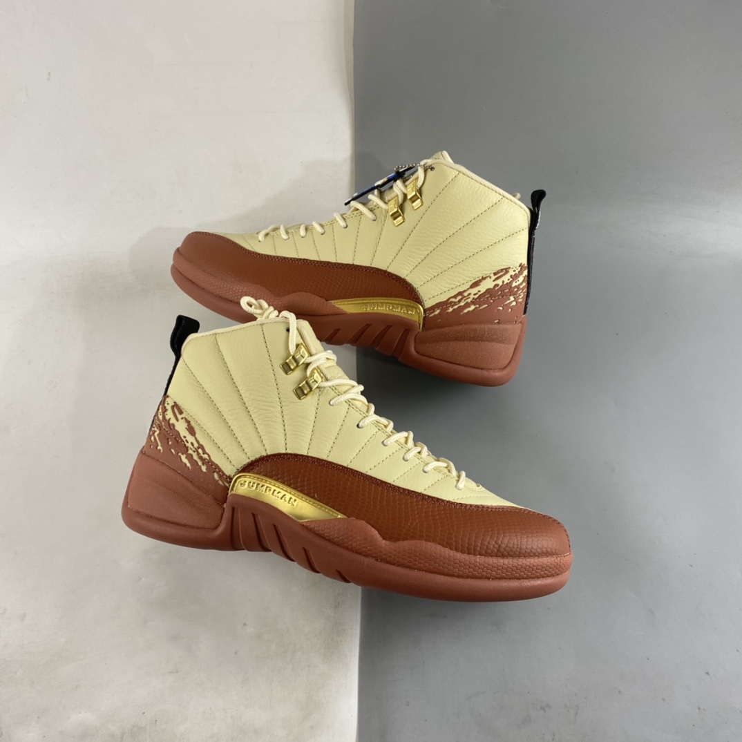 P500 Eastside Golf x Air Jordan 12 乔丹12代 高帮篮球鞋/米白棕 高尔夫 DV1758-108
