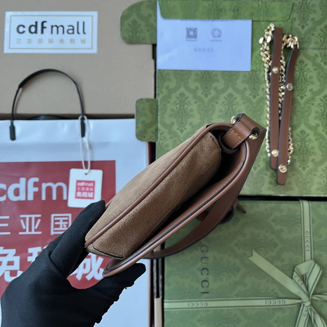 原厂皮配Cdfmall三亚免税店手提袋腋下包背法细节图搭配全五金链条GucciBlondie互扣白色原厂