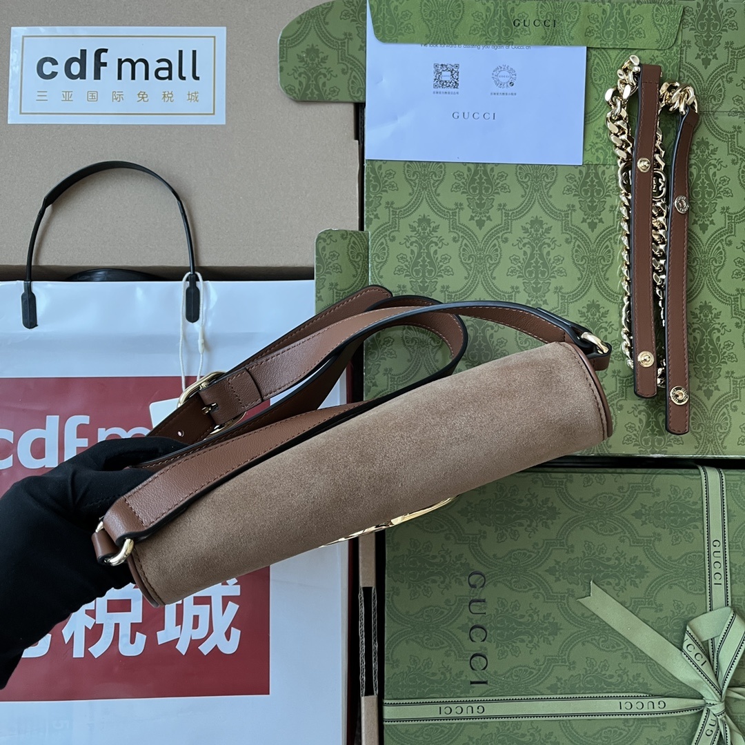 原厂皮配Cdfmall三亚免税店手提袋腋下包背法细节图搭配全五金链条GucciBlondie互扣白色原厂