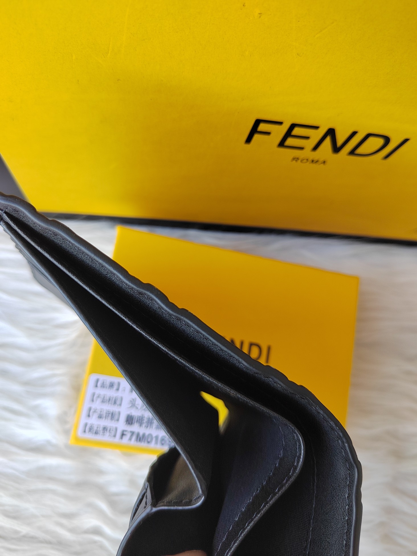 FFパターン メンズレザー財布 - 8つのカードスロット付き