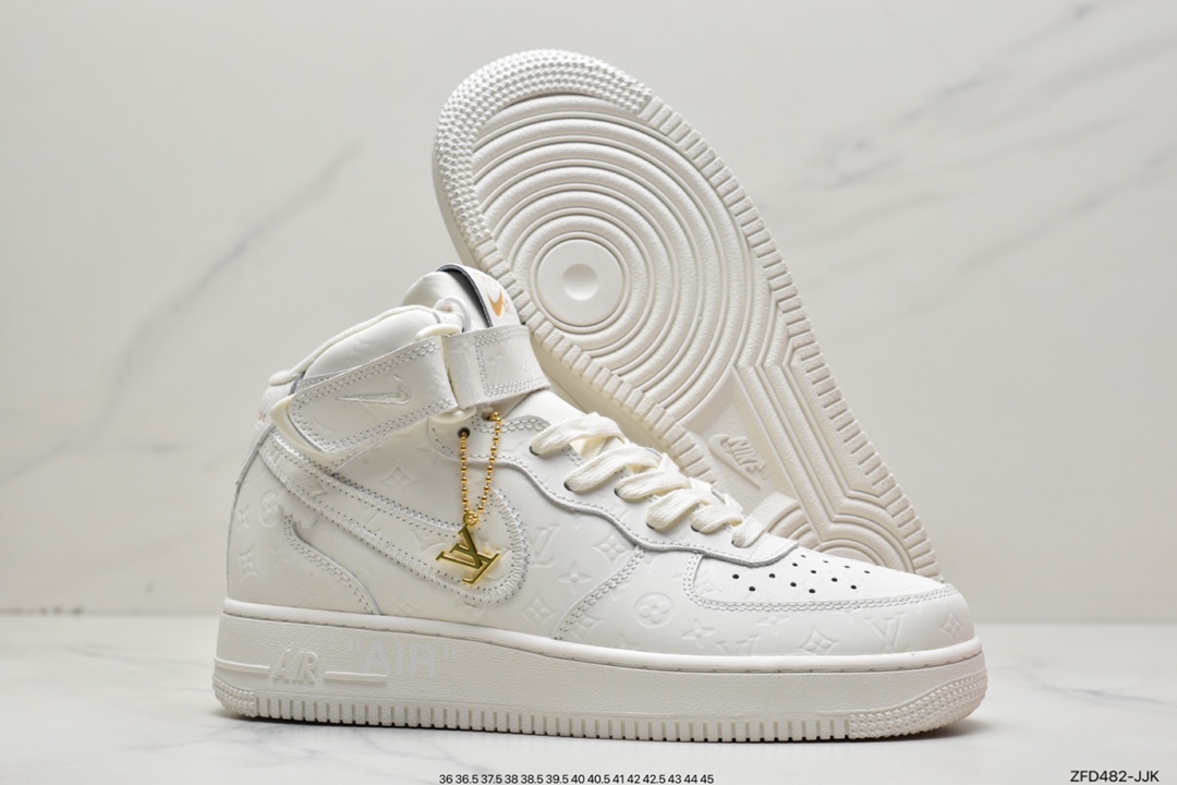 Louis Vuitton Louis Vuitton joint creative custom LV x Nike Air Force 1 Mid LV printing 1A9V8Z