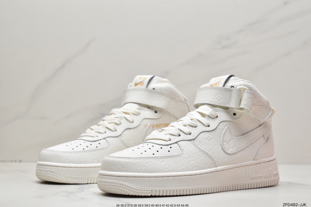 Louis Vuitton Louis Vuitton joint creative custom LV x Nike Air Force 1 Mid LV printing 1A9V8Z