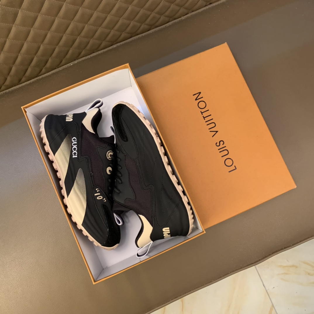 J0 LOUlS VUlTTON 路易威登～独特现休闲风.LV专柜代购休闲鞋 男士2021专柜同步发售,意大利进口品牌精选头层柔软牛皮特殊面料,牛皮内里 拒绝脱色磨脚鞋底：原厂特供原版底实物更赞 适合户外司机驾车完美 男装男鞋码数：38-44 45可定做 .白色 黑色 选