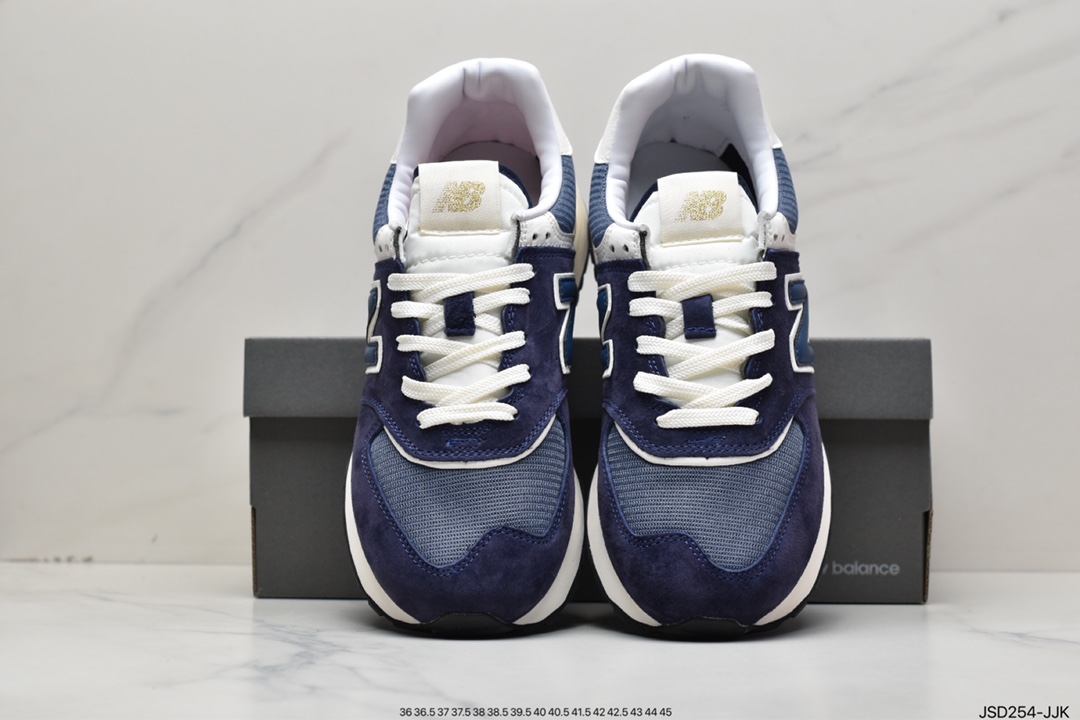 NB U574 Upgraded Series Low Top Retro Casual Sports Jogging Shoes ”Navy Blue and White” U574LGBB