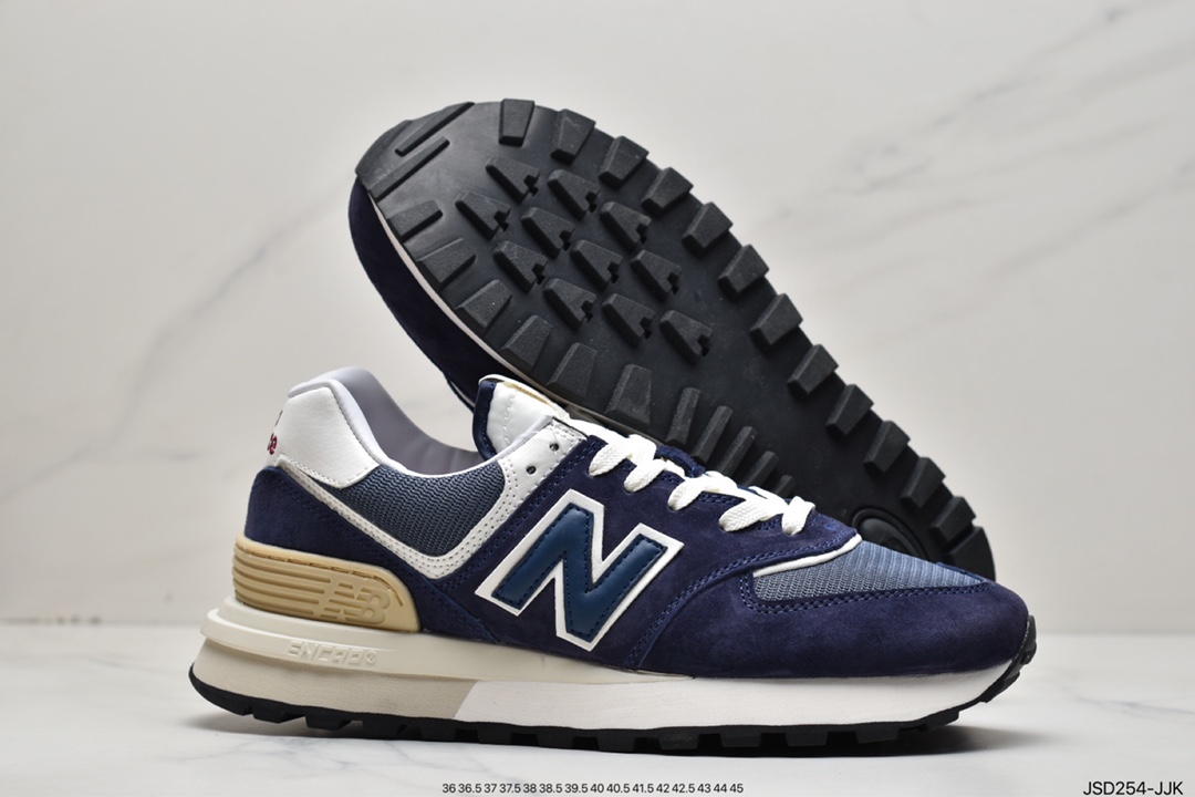 NB U574 Upgraded Series Low Top Retro Casual Sports Jogging Shoes ”Navy Blue and White” U574LGBB