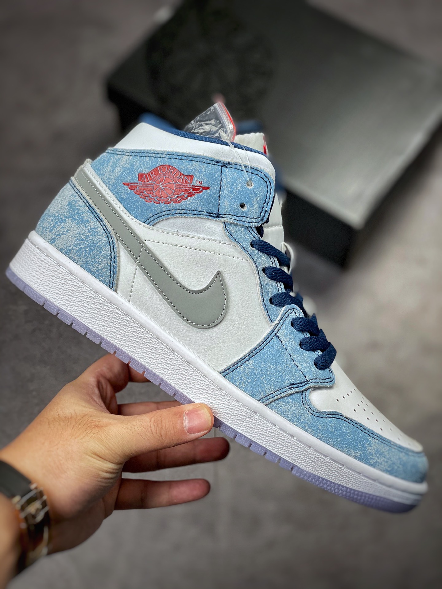 220 Air Jordan 1 Mid 水洗白蓝 DN3706-401