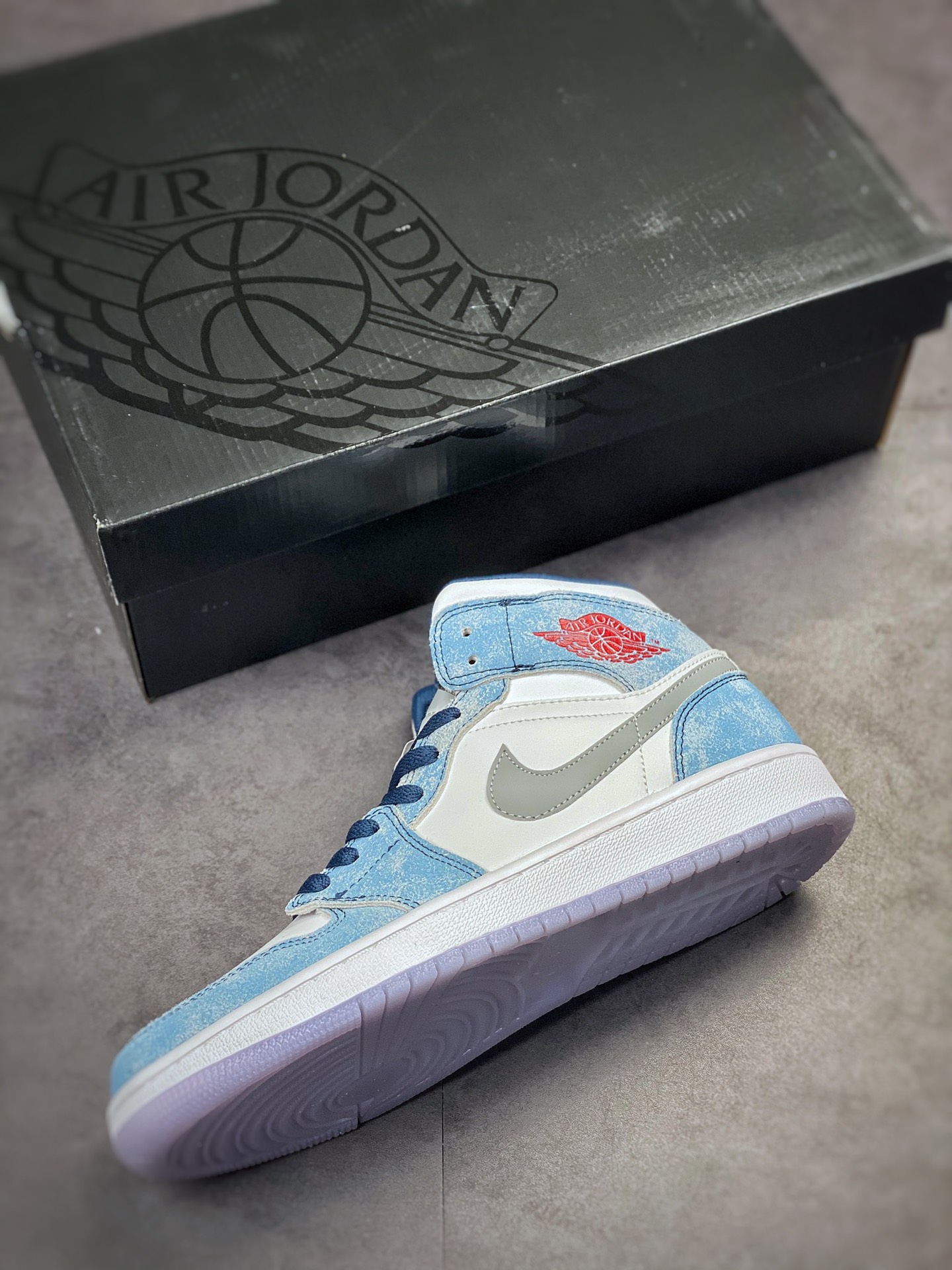 220 Air Jordan 1 Mid 水洗白蓝 DN3706-401
