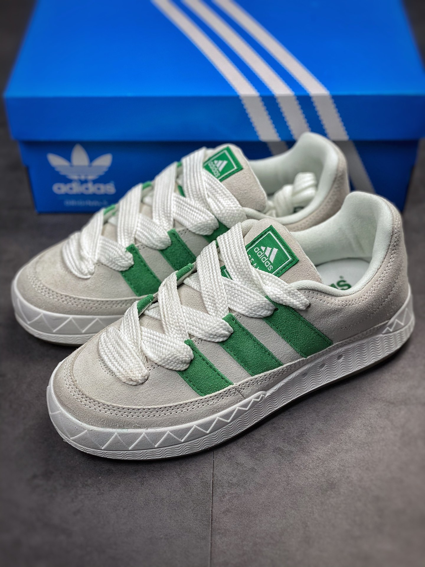 Adidas Adimatic series white gray green retro classic shark bread shoes GZ6206