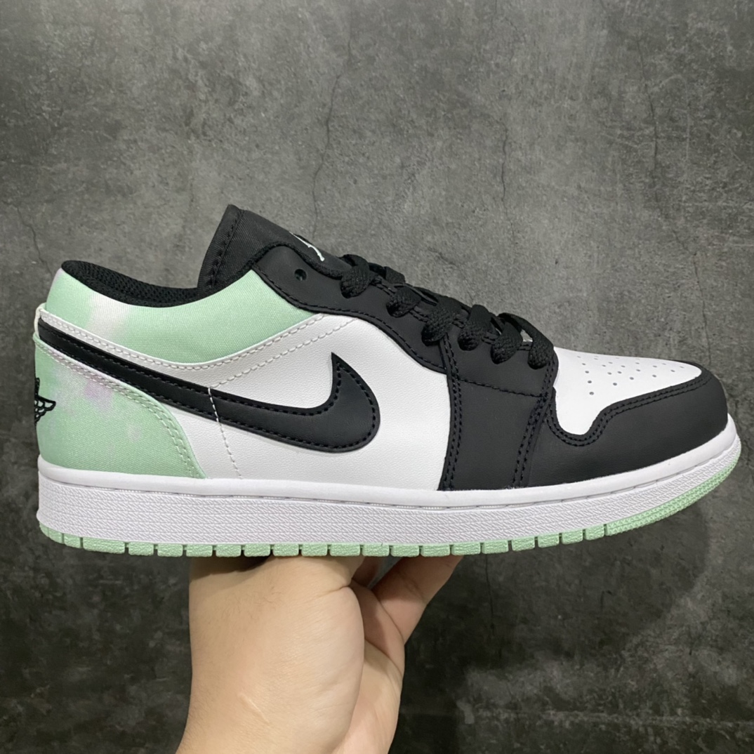 240 GC(dt)纯原新配色 Air Jordan AJ1 Low 低帮AJ1白黑绿小蒂芙尼男码出货DM1199-100