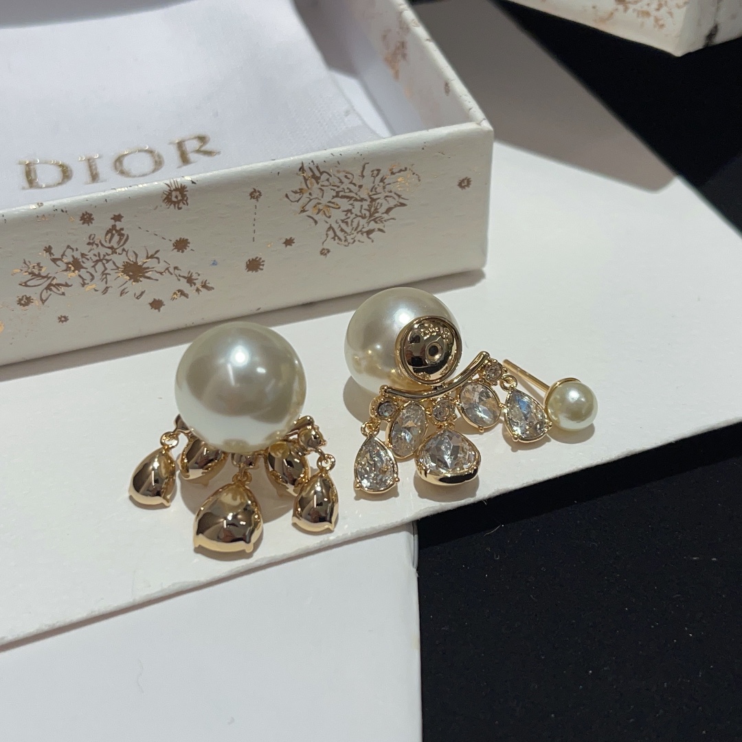 CD水钻前后珠耳环 6
