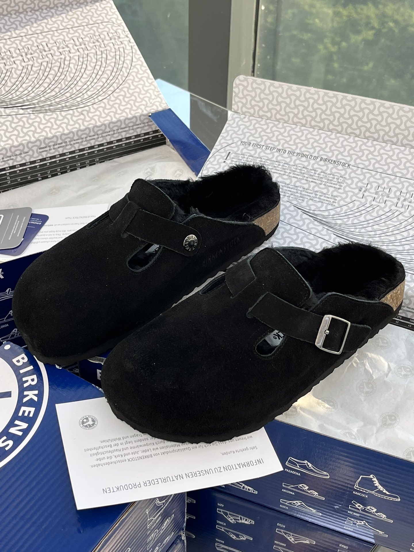 Fashionable and Comfortable Black Wool-lined Birkenstock Shoes for Autumn and Winter - 图片 2