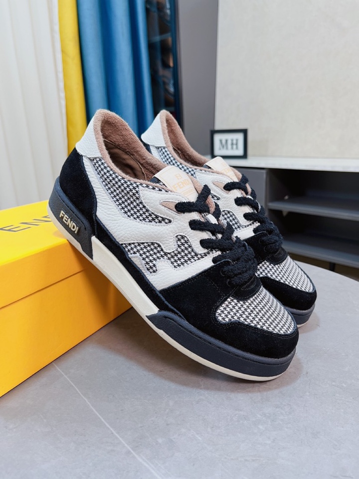 J0 FENDI. Fendi 芬迪  精品休闲鞋 原版高品质鞋面进口牛皮反绒拼接制作 毛巾内里真皮鞋垫版型时尚 动感十足原版 Fendi 芬迪 舒适大底 简洁大方运动休闲.码数38-44