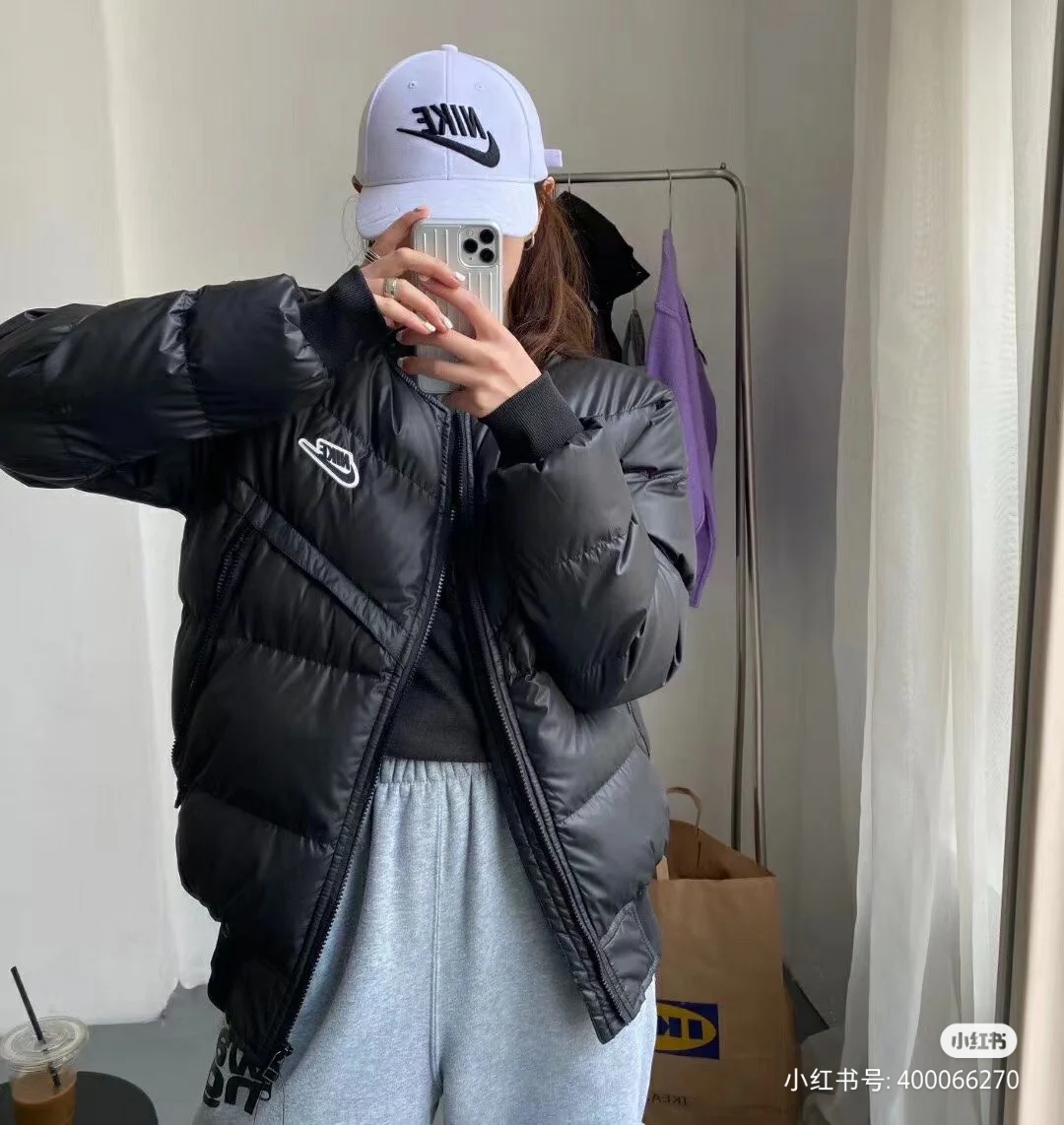 280 耐克立领羽绒棉服 NIKE耐克冬季飞行员立领棒球接羽绒棉服对色高版本