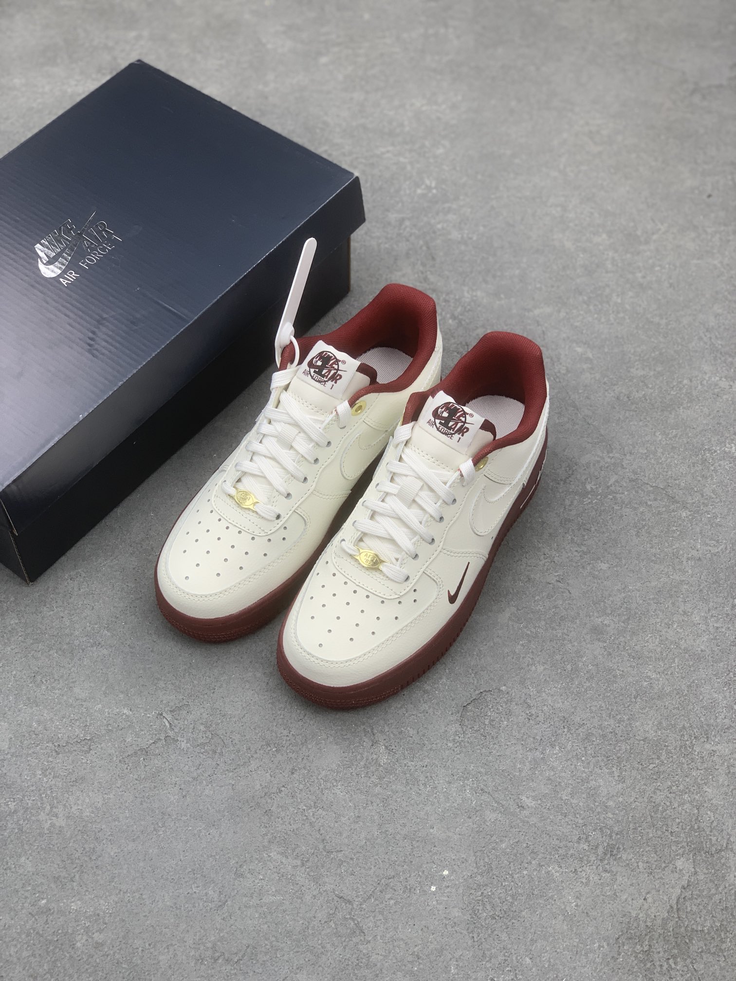 Nike Air Force 1 '07 Low White Burgundy Sneakers Size 36-45, Authentic Style 9 i1665773151 1336 7