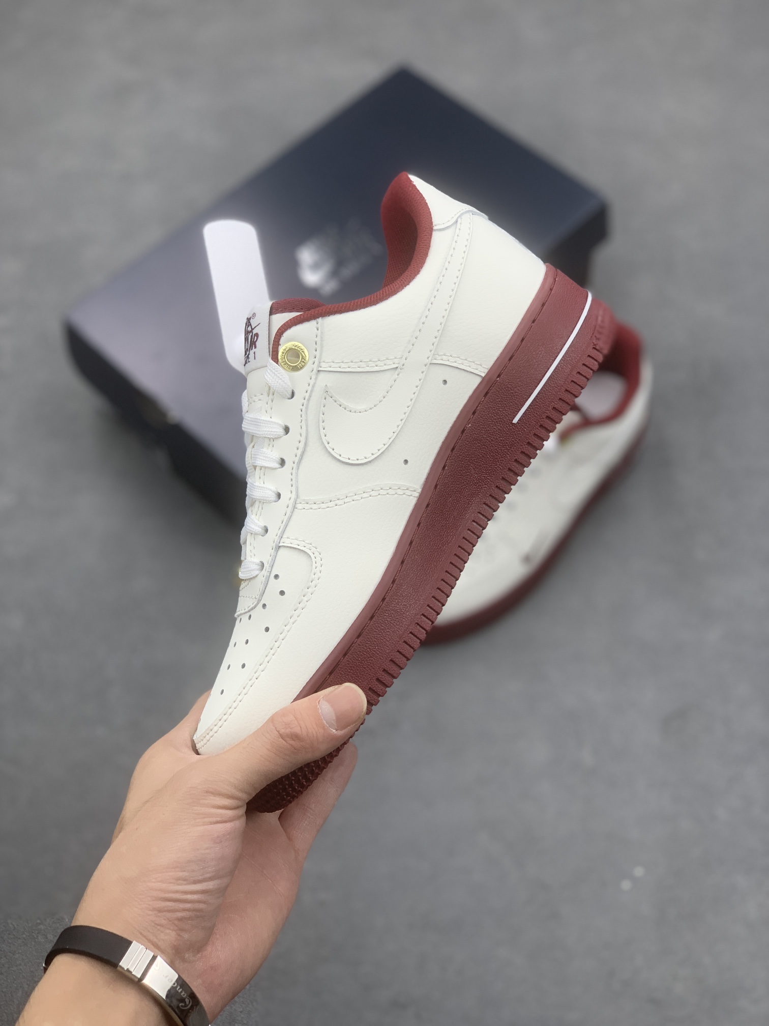 Nike Air Force 1 '07 Low White Burgundy Sneakers Size 36-45, Authentic Style 4 i1665773151 1647 2
