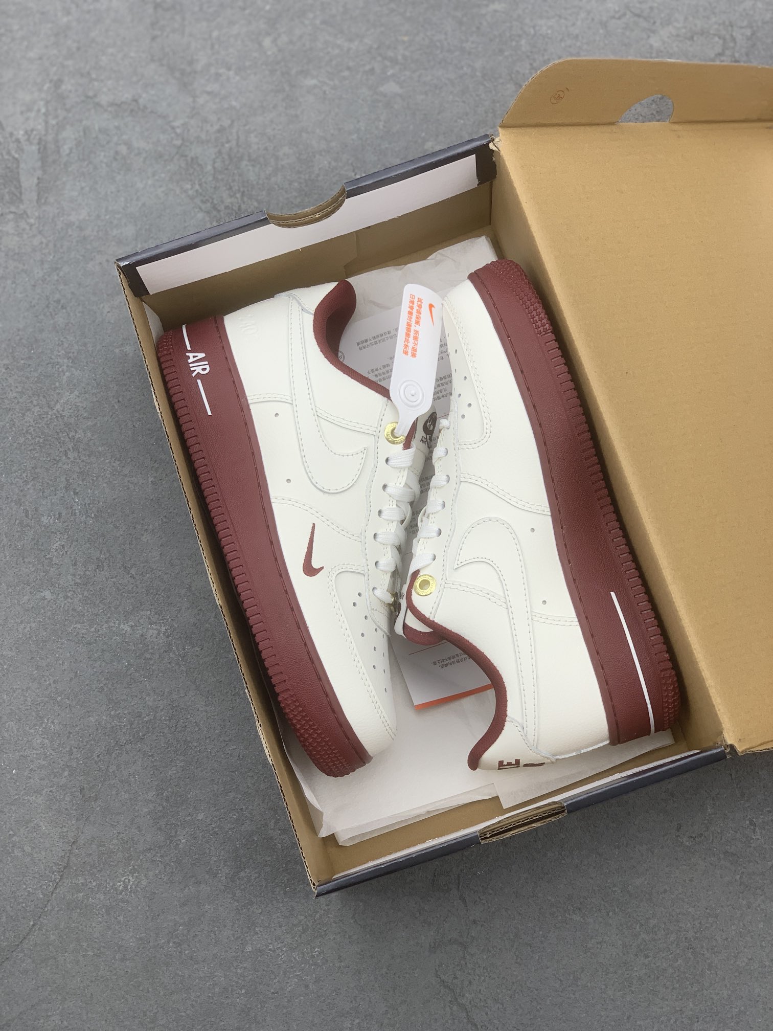 Nike Air Force 1 '07 Low White Burgundy Sneakers Size 36-45, Authentic Style 10 i1665773151 2381 8