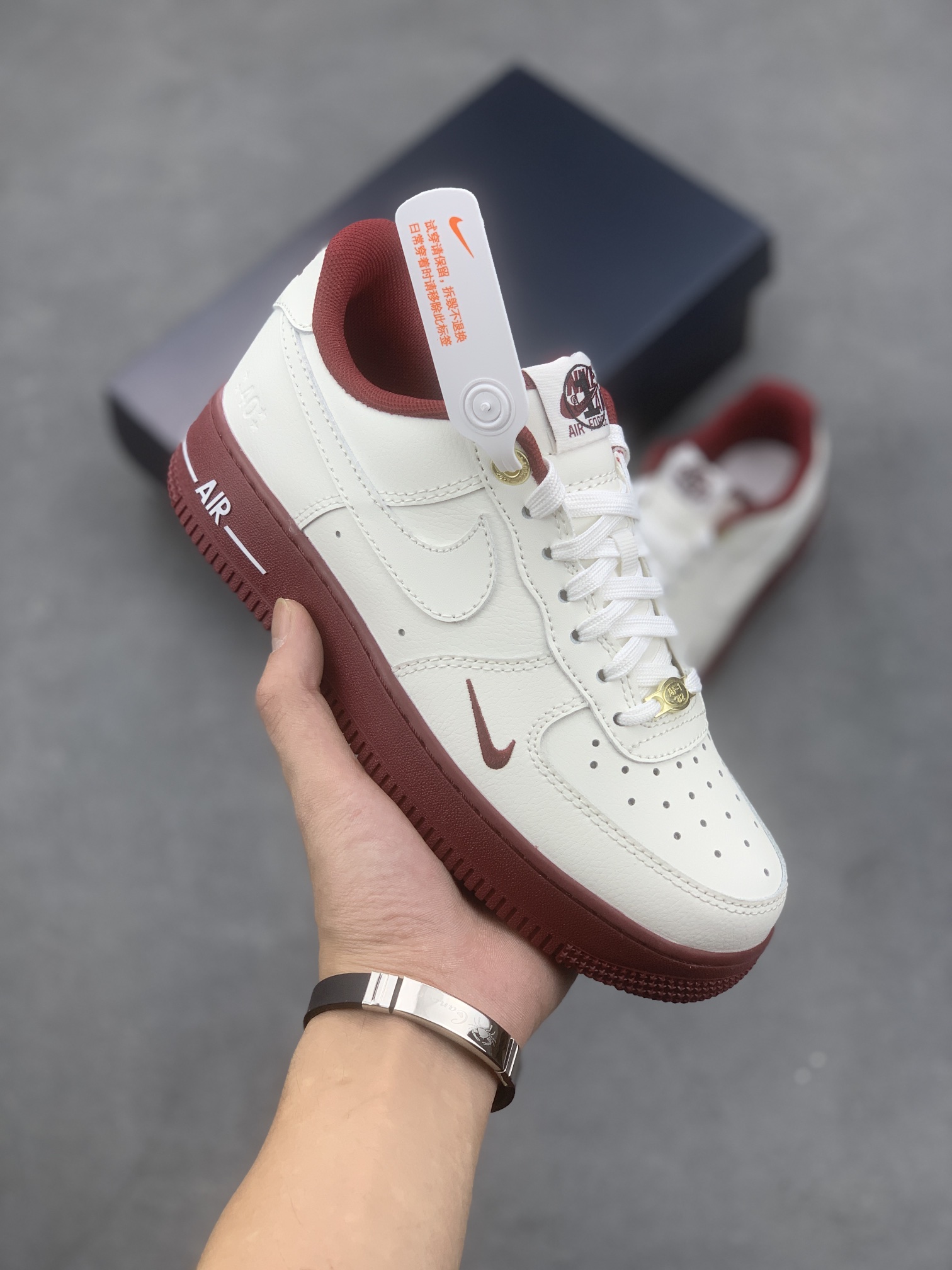 Nike Air Force 1 '07 Low White Burgundy Sneakers Size 36-45, Authentic Style 2 i1665773151 5148 0