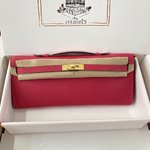 Hermes Kelly Sacos Clutches Rosa Hardware Dourado Epsom