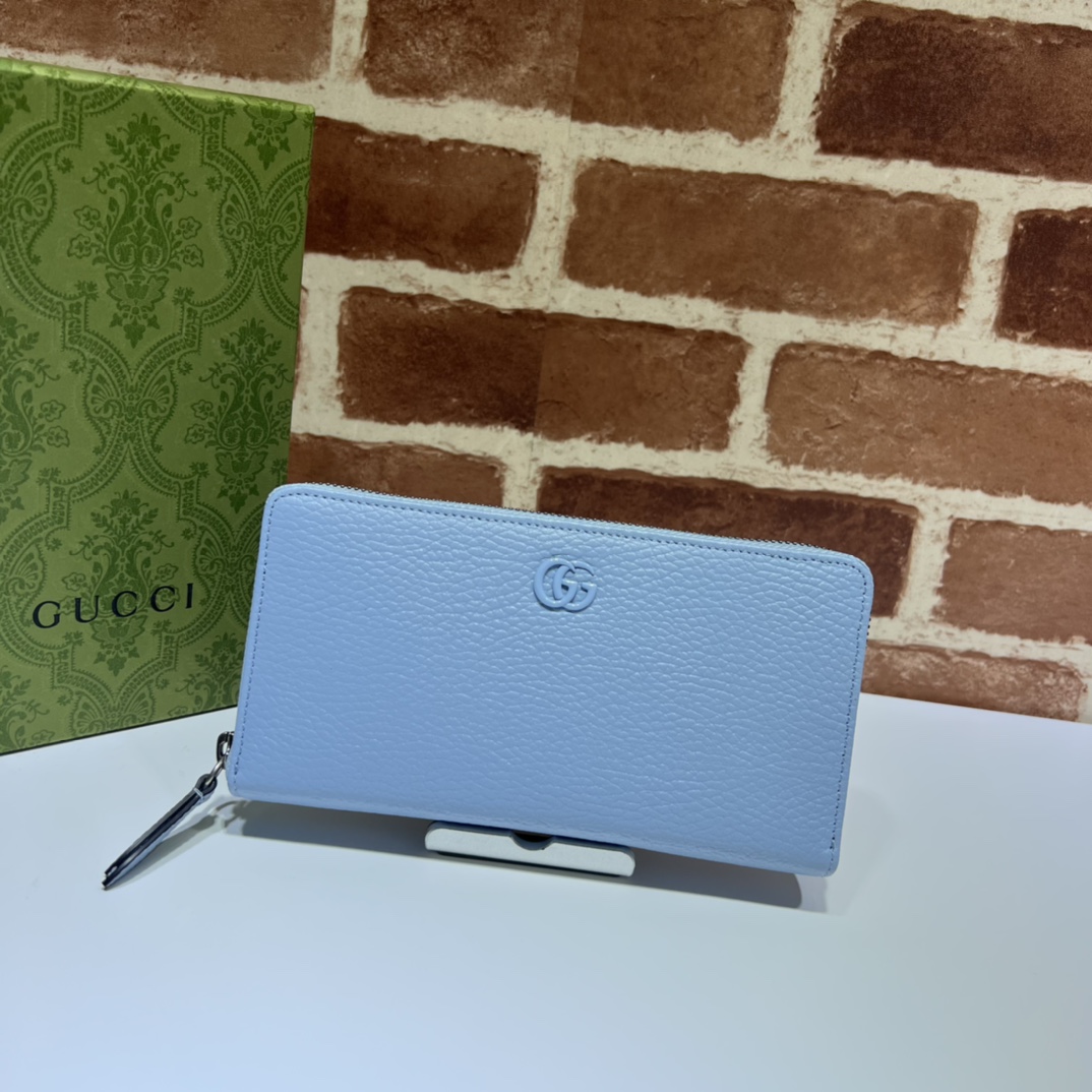NO:199507,(Ladies' long clip) quality of counter, top-quality original goods, real-life photos!  Model number 456117 light blue ~ size width 19X height 10.5X side width 2, shipped!  Batch, GUCCI [original skin], gucci19860909（女士长夹）专柜品质,顶级原单货,实物实拍！款号456117浅蓝～尺寸宽19X高10.5X侧宽2,出货了！批,GUCCI【原厂皮】,gucci,Bag
