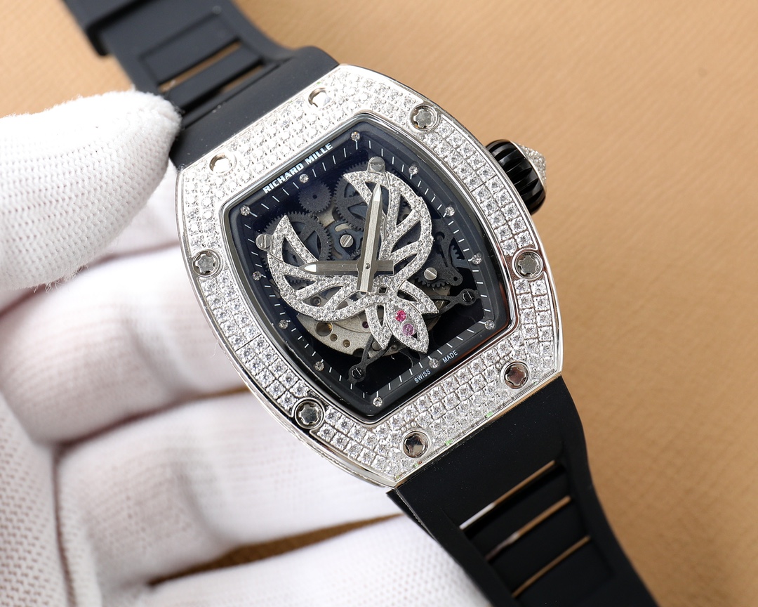 Luxury Richard Mille RM51-02Wømen’s Watch: Exquisite Design, Automatic Movement, Alligator Skin Strap. - 图片 3