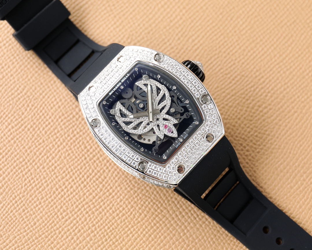 Luxury Richard Mille RM51-02Wømen’s Watch: Exquisite Design, Automatic Movement, Alligator Skin Strap. - 图片 2