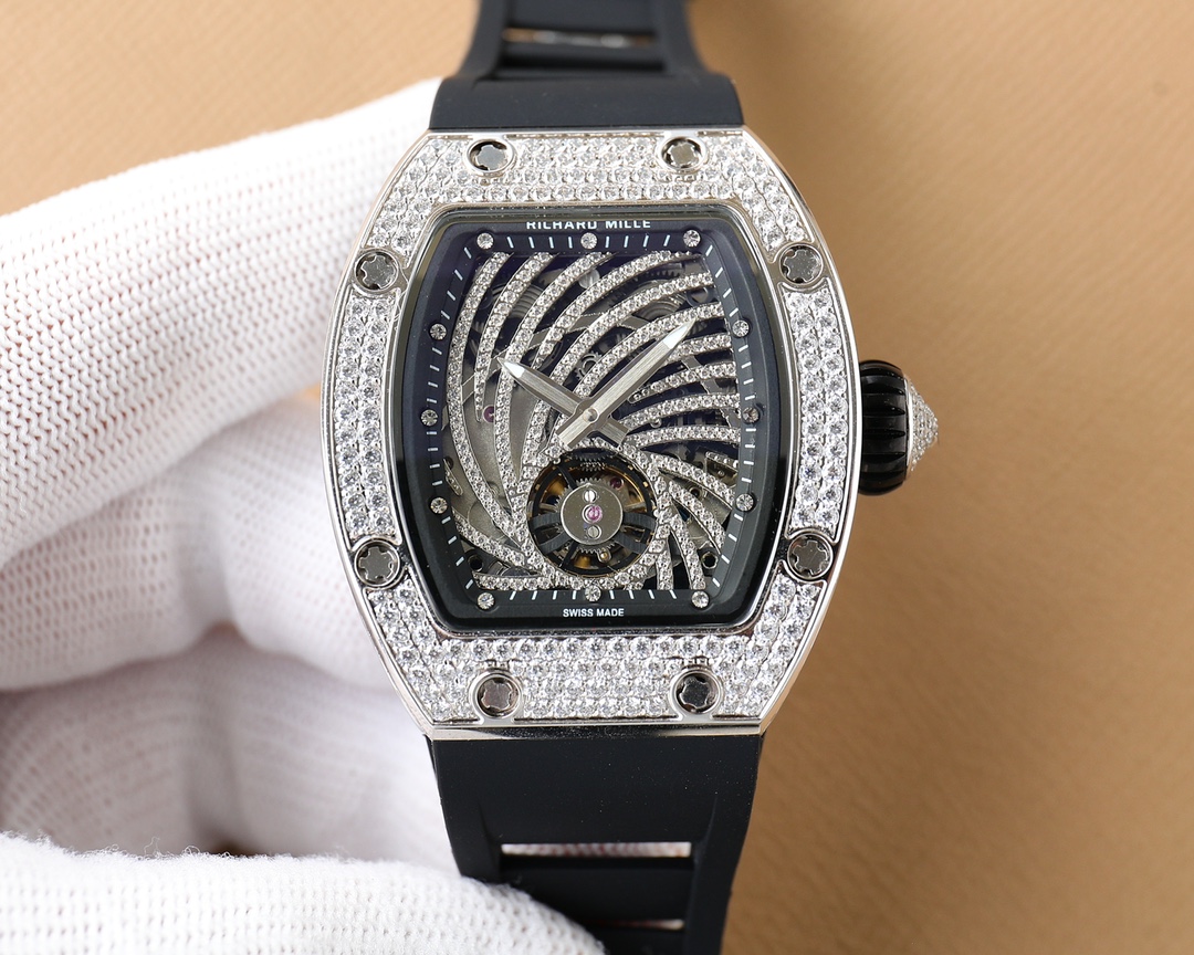 Luxury Richard Mille RM51-02Wømen’s Watch: Exquisite Design, Automatic Movement, Alligator Skin Strap. - 图片 8