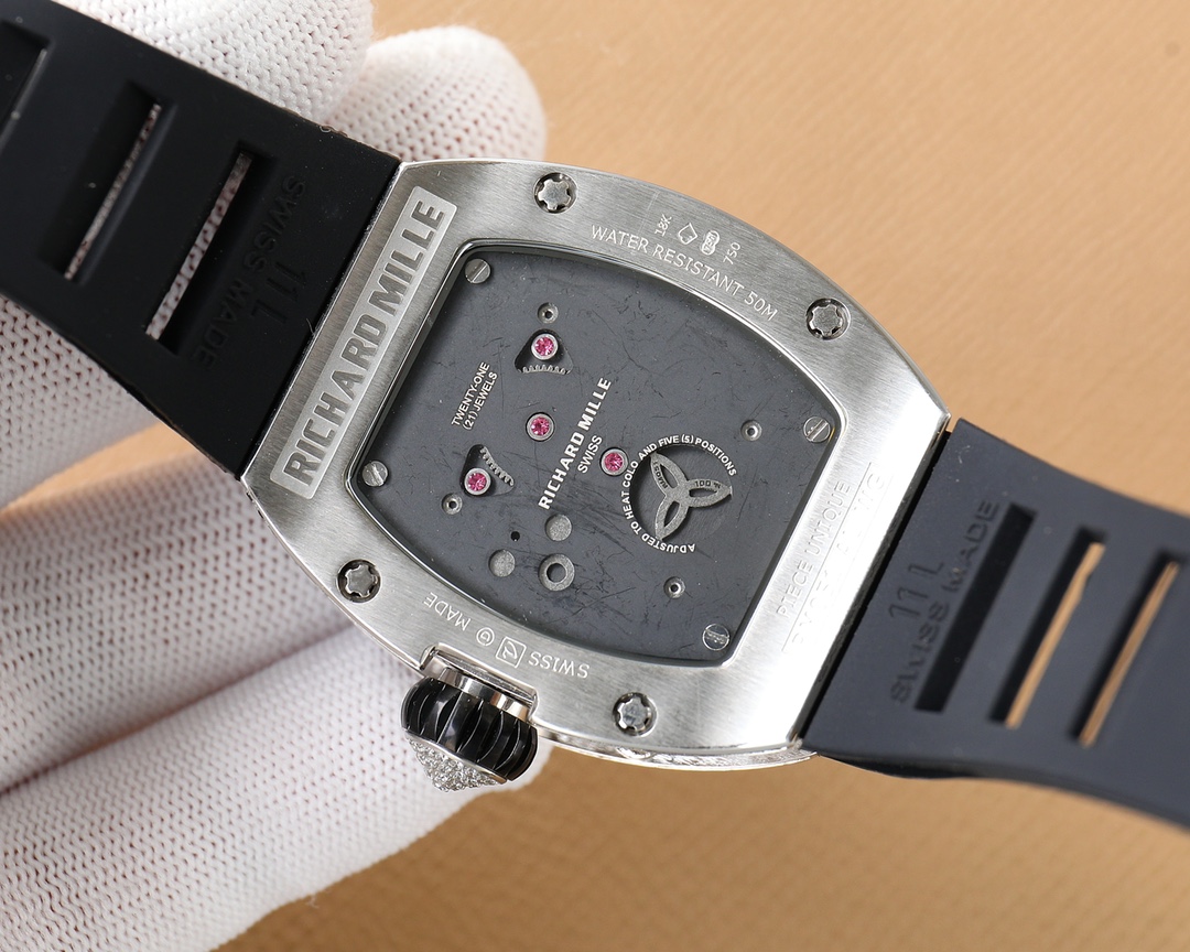 Luxury Richard Mille RM51-02Wømen’s Watch: Exquisite Design, Automatic Movement, Alligator Skin Strap. - 图片 6