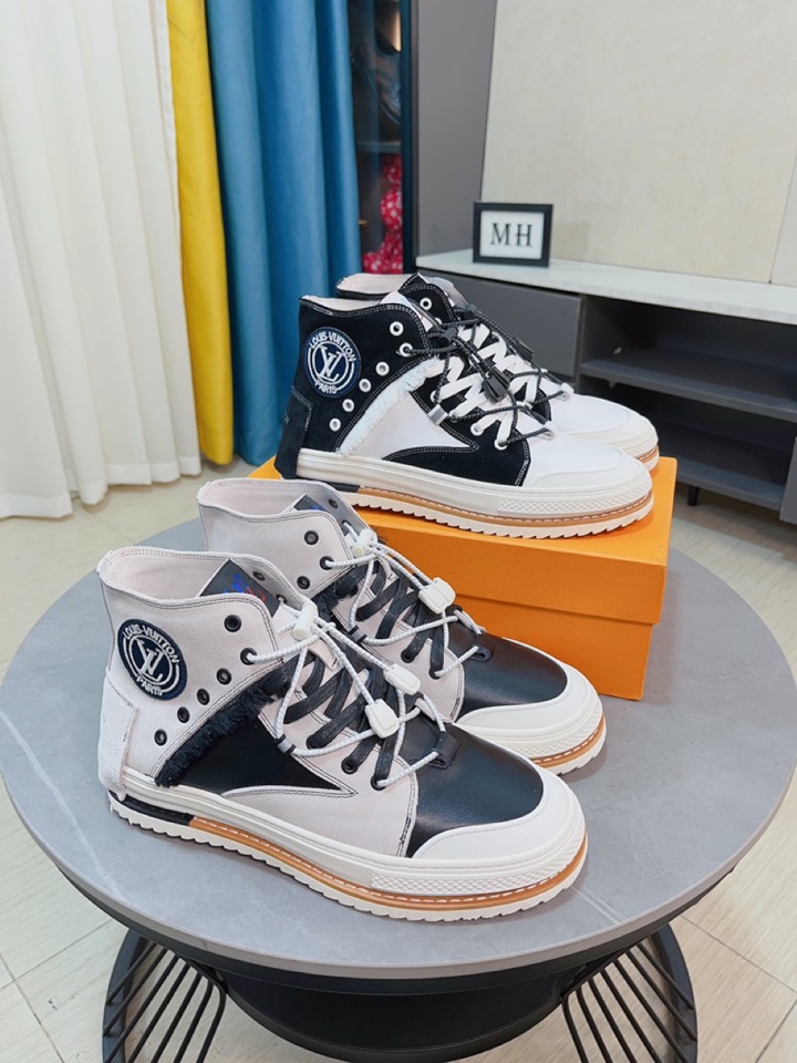 J5 配全套包装Louis Vuitton LV高邦运动休闲鞋 进口头层牛皮进口羊皮内里高档舒适,原版大底轻盈耐磨纯手工制作,细节决定品质码数38-44