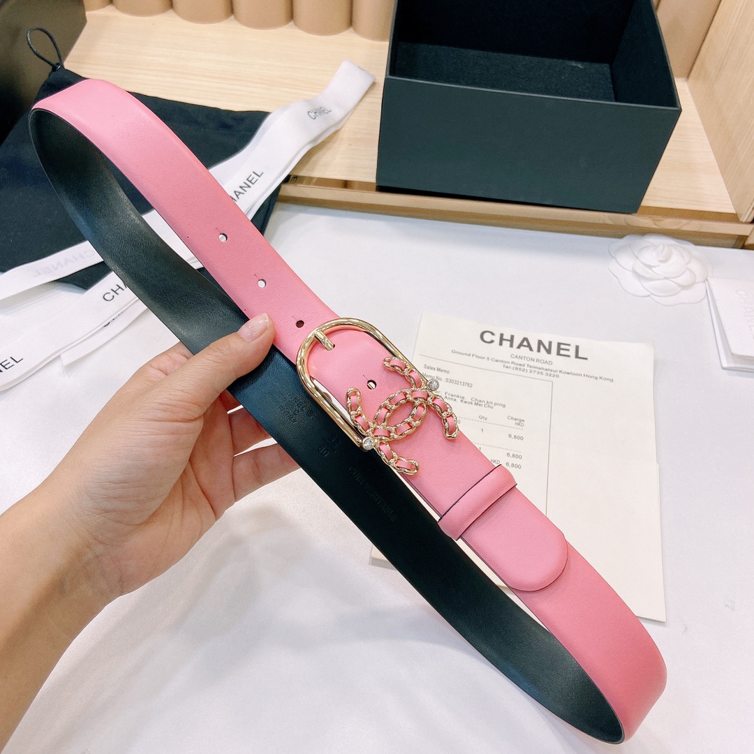 小香3.0Cm双面小牛皮与精品贵金属