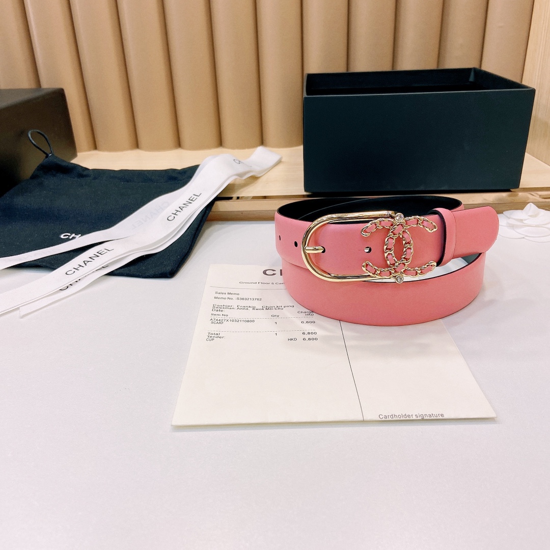 小香3.0Cm双面小牛皮与精品贵金属