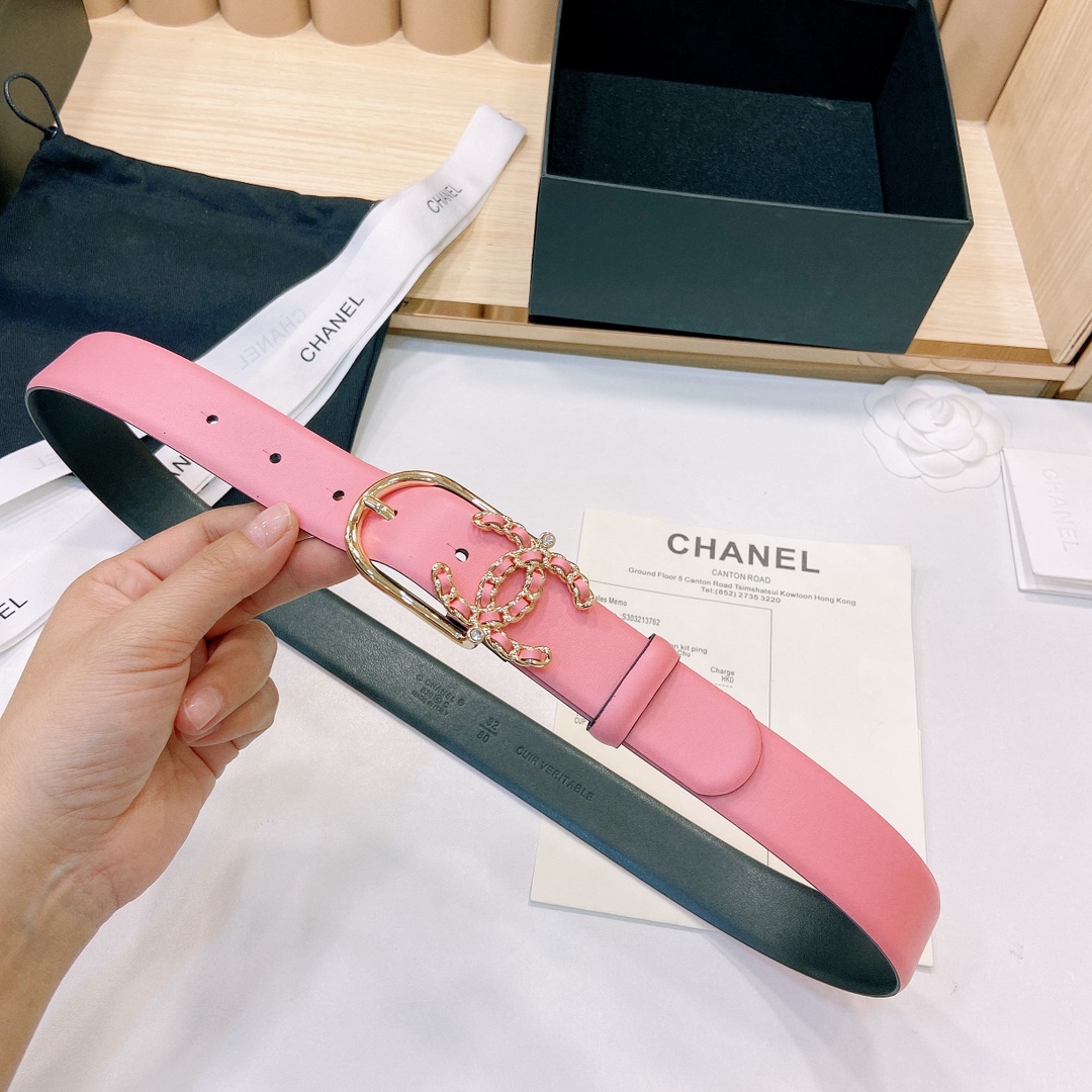 小香3.0Cm双面小牛皮与精品贵金属