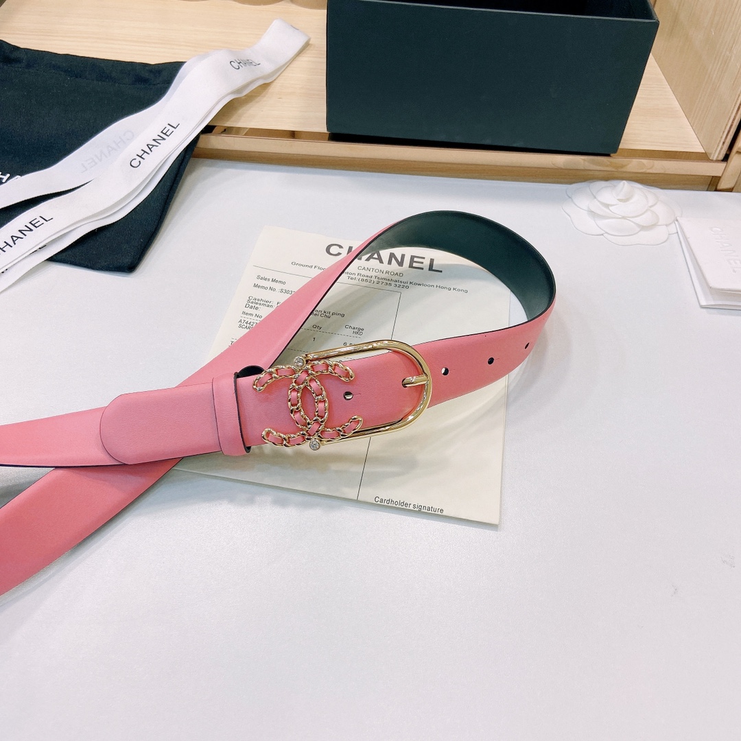 小香3.0Cm双面小牛皮与精品贵金属