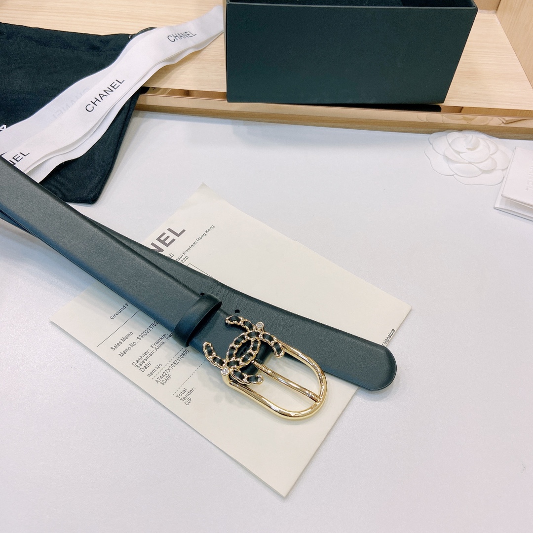 小香3.0Cm双面小牛皮与精品贵金属