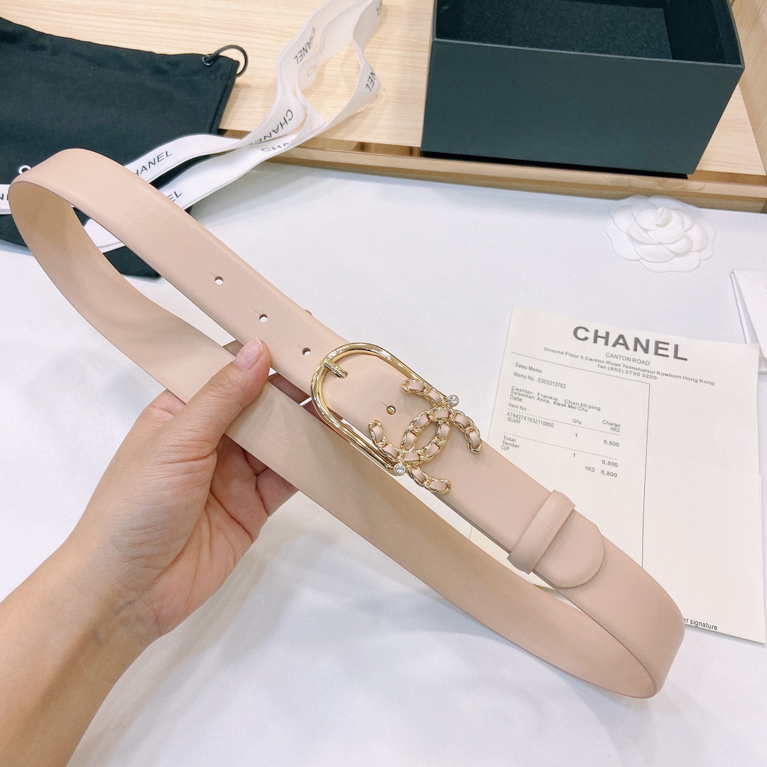 小香3.0Cm双面小牛皮与精品贵金属