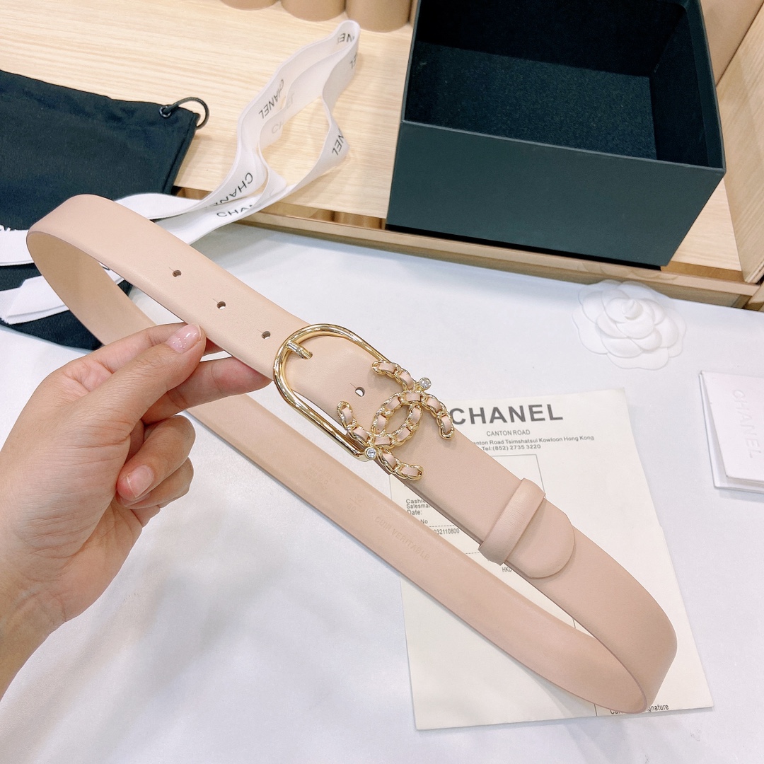 小香3.0Cm双面小牛皮与精品贵金属