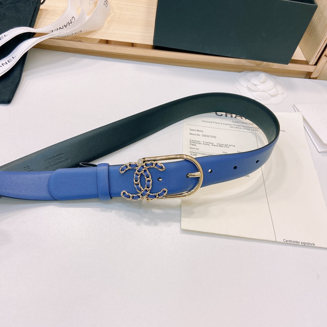 小香3.0Cm双面小牛皮与精品贵金属