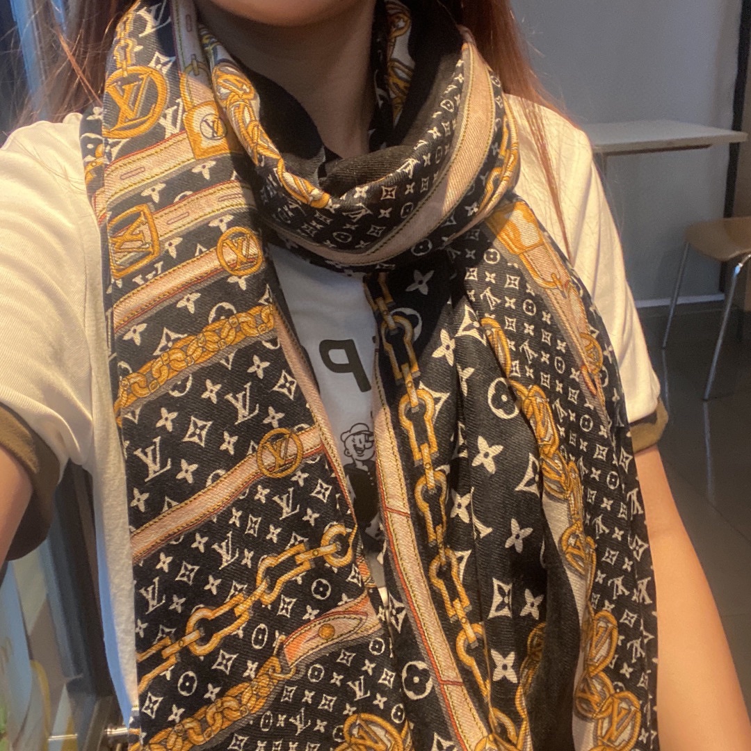 Louis Vuitton Scarf Shawl Printing Cashmere