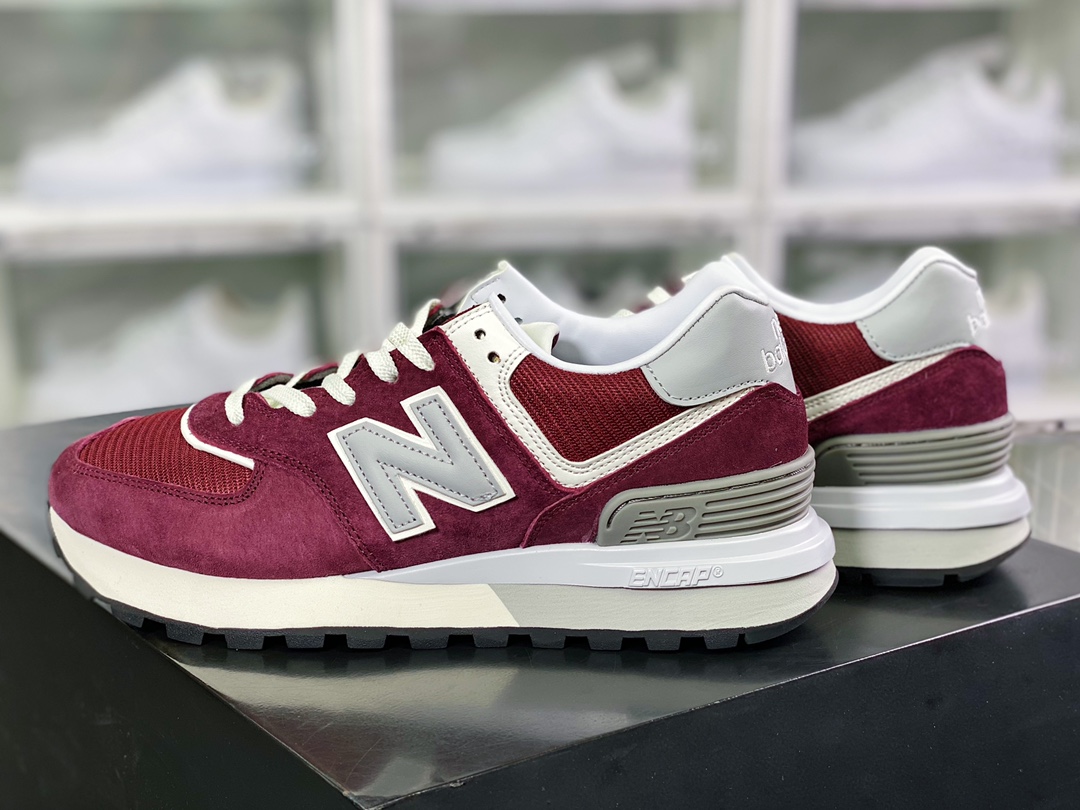 NB U574 Upgraded Edition Series Low Top Retro Casual Sports Jogging Shoes ”Wine Red Gray White” U574LGG1