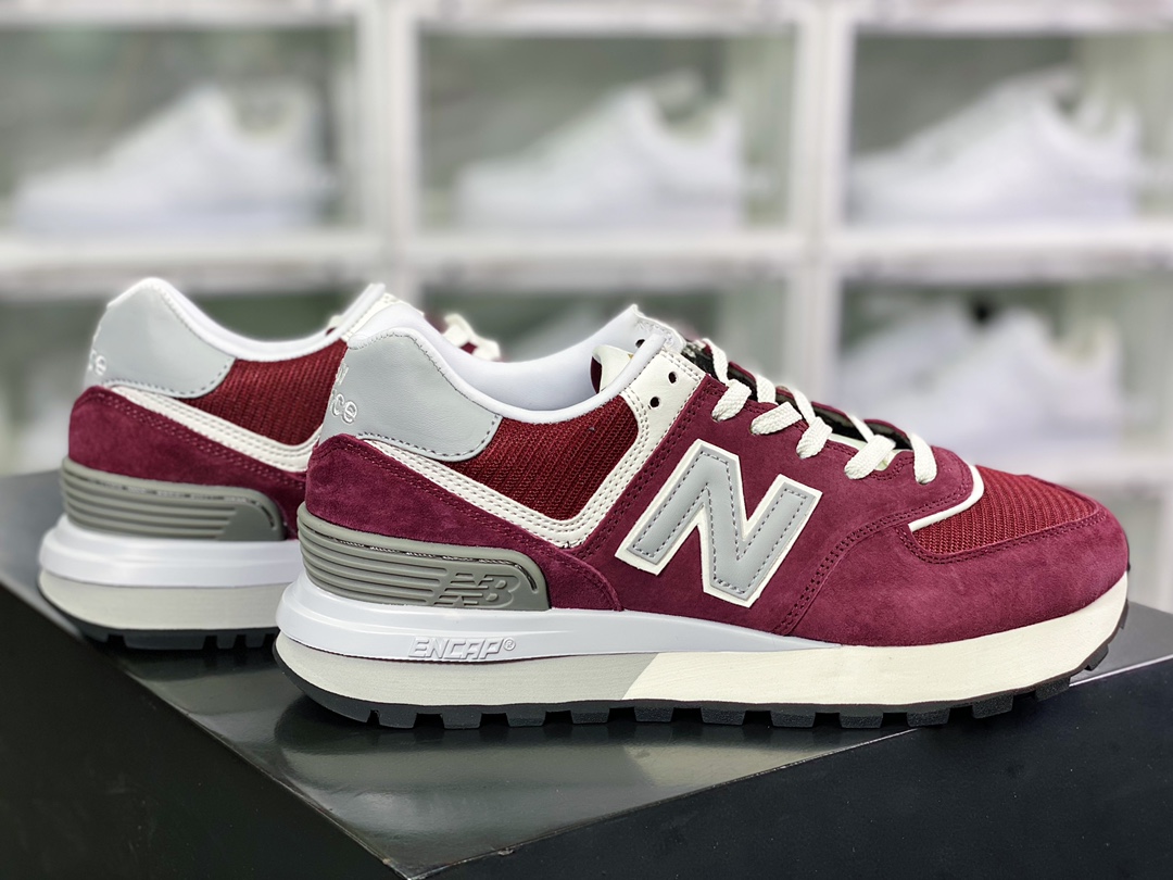 NB U574 Upgraded Edition Series Low Top Retro Casual Sports Jogging Shoes ”Wine Red Gray White” U574LGG1